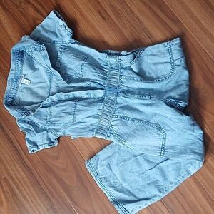 Kids Light Blue Denim Romper Size M:8